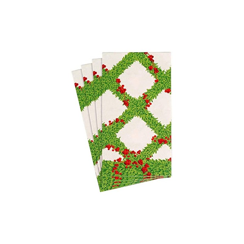 Caspari Boxwood Trellis Paper Guest Towel Napkins - 15 Per