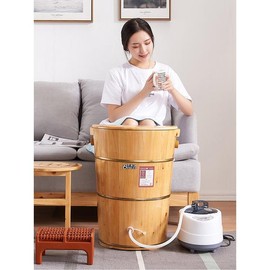 Hinoki 편백 원목 족탕 세트 족욕통 1인용 훈증 A 가정용 60cm흡 흡연커버 히노끼 대야 [50고 풀옵션] Cypress Wood Foot Bath Set One-Person Foot Bath Tub A Home Use 60cm Smoking Cover Hinoki Basin [Full Option 50]