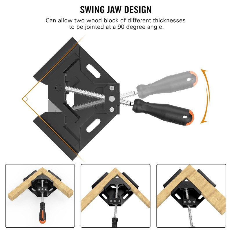 Right Angle Clamp, Housolution [4 PACK] Single Handle 90° Aluminum