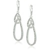 Anne Klein Silver-Tone/Crystal Intertwined Oval Drop Earrings