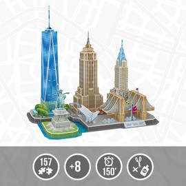 3D Puzzle - New York City Line | 3D Puzzle for Children and 3D Puzzle for Adults | Model Kit Adults | Gift for Children | 3D Puzzle Children from 8 | 123 Pieces