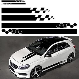 RoJuicy 5 calcomanías decorativas de vinilo para el lado del coche, para carreras, deportes, coche, camión, bricolaje, rayas, calcomanías de vinilo, accesorios de 1-2 días entregados