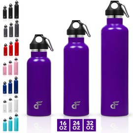 Day 1 Fitness 23 oz. Double Wall SS Standard Mouth Water Bottle Purple