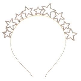 Beaupretty Shinny Diadema con diamantes de imitación para fiestas de Navidad con diseño de estrellas creativas para el pelo, tocado para mujer 2021, regalo de fiesta de año nuevo dorado