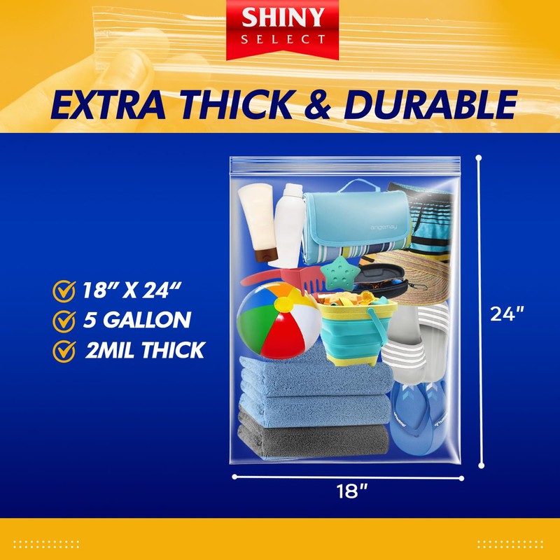 [PACK OF 25] Extra X-Large Big 5 Gallon Storage Bags