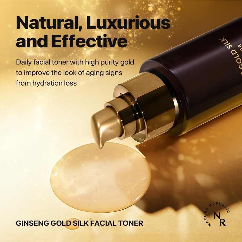 Nature Republic Ginseng Gold Silk Facial Toner, Hydrating Glow Toner