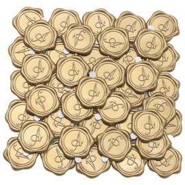 Initial Alphabet A Wax Seal Stickers, ONWINPOR 50 Pack Letter A Waxs Sealing Sticker Envelope SealStickers Envelope Seals Self Adhesive Gold Sticker for Wedding Party Birthday Christmas (A)