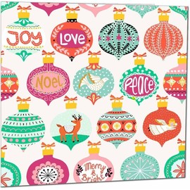 Christmas Card Cute Xmas Baubles 145 x 145mm