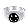 Kuzzoi Signet Ring Men's Ring Smile Solid 925 Sterling Silver