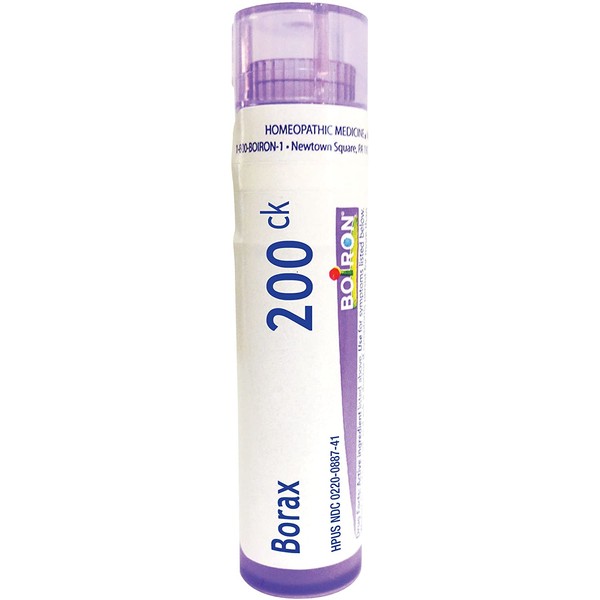 Boiron Borax 200CK, Homeopathic Medicine for Canker Sores, 1 Count