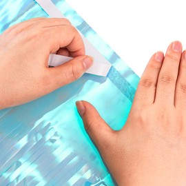 BRAVESHINE Pack of 2 Iridescent Fringe Foil Curtain, Multicoloured Metallic Tinsel Curtains, Shimmering Curtain with Foil Fringes for Birthday, Wedding, Christmas Party (Blue, 1 x 2 m)