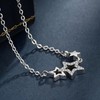 Hinvan 925 Sterling Silver Chain Silver Pendant Necklace Women's Zirconia