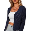 CARDYDONY Women's Long Sleeve Cropped Cardigan Sweaters Open Front Hollow
