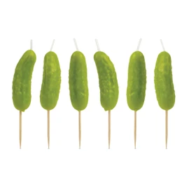 Genuine Fred Pickle Party Candles Set of 6 Quirky Pickle-Shaped Party Birthday Candles 2" Tall Fun and Unique Party Decor Gift-Ready Package