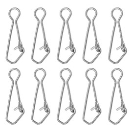 PATIKIL High Strength Fishing Snaps 50 Pack 57lb Stainless Steel Line Pin Connector Swivel Clip Quick Change Fishing Lures for Freshwater Saltwater White