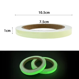 Glow in the Dark Tape, Pack of 3, Width 3.3 inches (1 cm) x Length 32.8 ft (10 m), Fluorescent Tape, High Brightness, Luminous Seal, Luminous Safety Tape, Fluorescent, Long Luminous, For Hallways,
