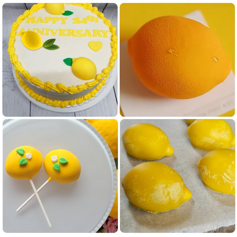 Silicone Lemon Mold, 15-Cavity Fruit Shape Baking Tray for Desserts,