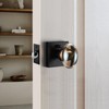 dairazan Champagne Gold Glass Door Knobs, Premium Privacy Crystal Door