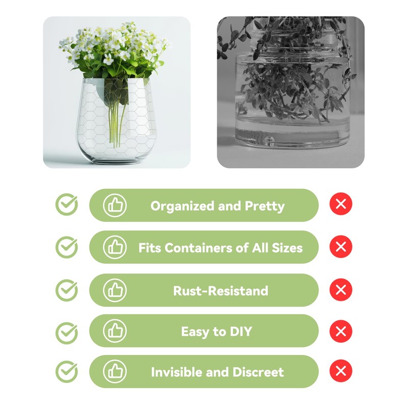 Floral Chicken Wire Flower Arrangement: 39 X 39 Inch Galvanized