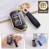 CACARLIKE Jeep Key Fob Cover with Leather Lanyard, Compatible with