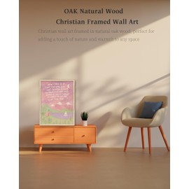 KensTro Natural OAK Wood Same God Creation Framed Wall Art,12x16in Inspirational Christian Bible Canvas Art,Mountain Nursery Decor,Pink Set of 1 for Christian Girly Dorm Gift for Girl Adoption Gifts
