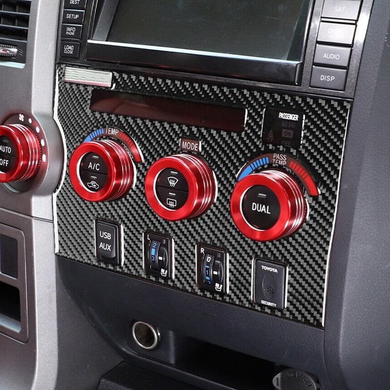 Carbon Fiber Console Interior Trim A/C Climate Control Knob Panal
