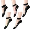 [Feiyda] 靴下 レディース 透明 花柄 ソックス 薄手 春夏用 綿底 通気性