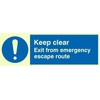 Viking Schilder ma233-l31-pv "Keep Clear Exit von Notausstieg Route" Sign,