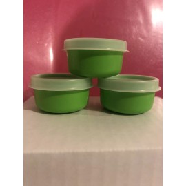 Tupperware 3 Tupperware 1 Oz Smidget Little Container Pill Travel Size Green/Sheer Seal