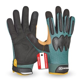 Gebol Cornus (1 Pair) - Work Gloves with Reinforced Palm, Cut Protection EN 13594, Gardening Gloves with Neoprene Waistband & Touchscreen Function, for Men, XL (Size 10)