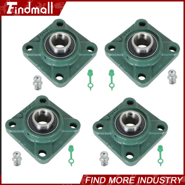 findmall 4 PCS UCF205-16 Solid Base Pillow Block Flange Bearing