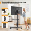 Perlegear Mobile TV Cart, Clip-On Integrated Power Supply, Rolling TV