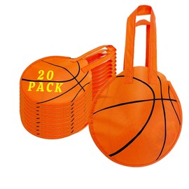 RefinedNest 20 Pcs Basketball party favors,sturdy Basketball party bags,large capacity basketball bags decoration,Suitable for parties with a basketball theme and sports-themed party activities.