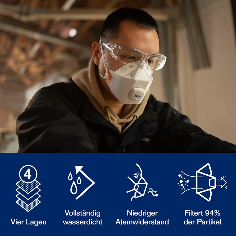 Dräger X-plore 1920V Dust Mask S/M/L 3/10 Pack FFP2 Respirator