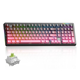 Lingbao K98 Mechanical Keyboard, Rechargeable Wireless Keyboard with RGB Side Light, Gaming Keyboard for Office & Home:_ELLINIA_Flower Field Axis [10000mAh]