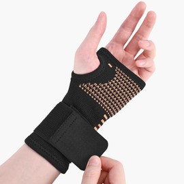 Copper Wrist Compression Sleeves, Comfortable and Breathable for Arthritis, Tendonitis, Sprains, Workout, Carpal Tunnel, Wrist Support for Women and Men