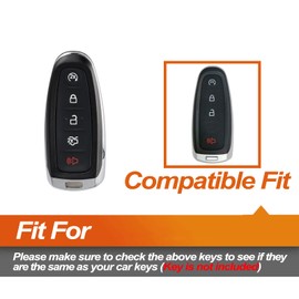 EYANBIS Silicone Key Fob Cover Fit for Ford C-Max Edge Escape Expedition Explorer Fiesta Flex Focus Taurus Lincoln MKS MKT MKX Navigator | Car Accessories | Remote Key Protection Case - Black & Blue