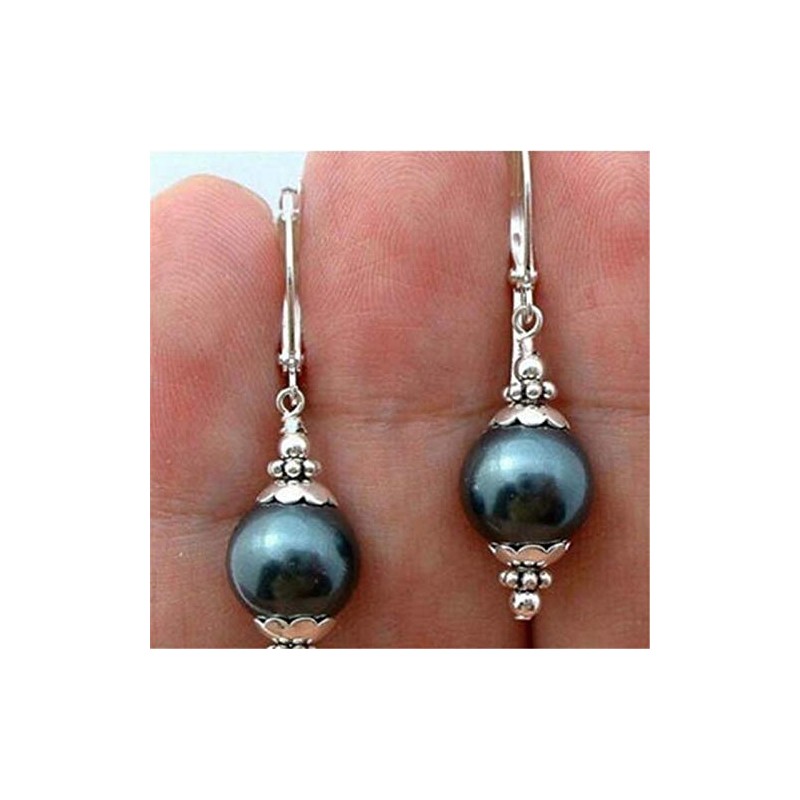 Greendou Fashion Jewelry 12mm Tahitian Black Peacock Sea Shell Pearl