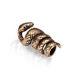 NKlaus Beard jewellery, snake, Viking jewellery, bronze, hair jewellery, unisex, 4313, Bronze
