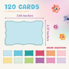 120 Pieces Small Mini Business Cards, Small Note Cards, Vintage 12 Colors Blank Notes for Gift, Notes, Business, DIY, Blank Index