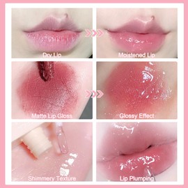 EONFAVE Clear Lipgloss 3 Pack, Klar Glänzend Lip Gloss Feuchtigkeitsspendend Lip Plumper Lippgloss, Lang Anhaltend Lippenfalten Aufhellen Lip Gloss 3 Farben Lipgloss Set Für Mädchen Und Frauen