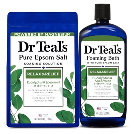 Dr Teal's Pure Epsom Salt Soak and Foaming Bath, Relax & Relief with Eucalyptus & Spearmint, Combo Pack