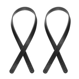 sourcing map 2Pcs PU Leather Bag Handle, 25.6" Handbag Straps 0.7" Wide Sew on Bag Handle Replacement Shoulder Bag Strap for DIY Bag Making Wallet Handbag Repair Replacement, Black