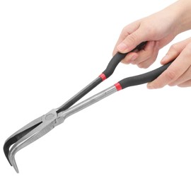 Long Reach Needle Nose Pliers, 11 Inch 280mm 90 Degree Bent Nose Pliers, Grip Objects Deeply, for Working in Narrow Spaces