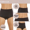 Camille Womens Two Pack Smooth High Waist Black Control Briefs
