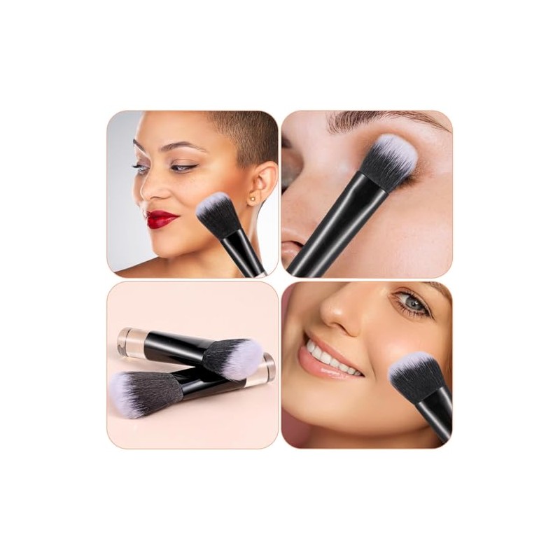 Brochas para Maquillaje, JASUVII 10 Makeup brush set+ 4 Puff,