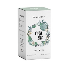 The Spice Hut Genmaicha Green Tea Box, The First Sip of Tea, 16 Count