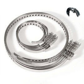 Nevoluxer Pack of 10 CV axle boot clamps, universal axle boot clamps, stainless steel CV hose clamps set, 5 pieces large and 5 pieces small adjustable clamp axle boot