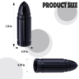 MEAJOO 4PCS Bullet Style Tire Valve Stem Caps, Corrosion Resistant, Universal Aluminium Alloy Dustproof Tire Valve Stem Covers for Cars, SUV, Trucks, Bikes, Motorcycles, Bicycles(Black)