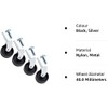 4 x Wheel Swivel Castors Nylon 40mm with Sockets Heavy